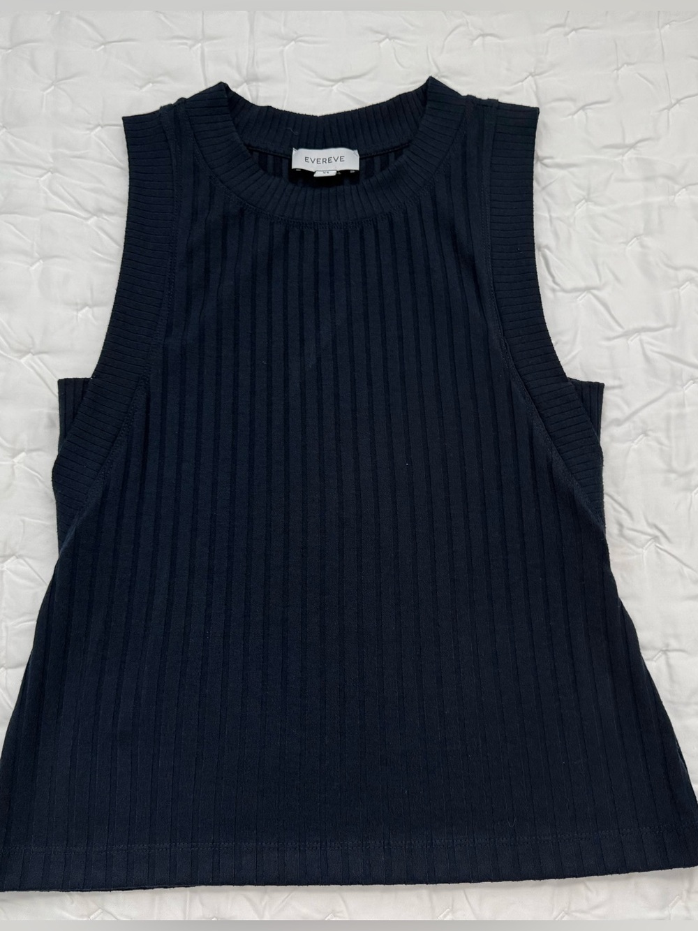 EVEREVE Navy Ribbed Sleeveless Tank Top Size XS